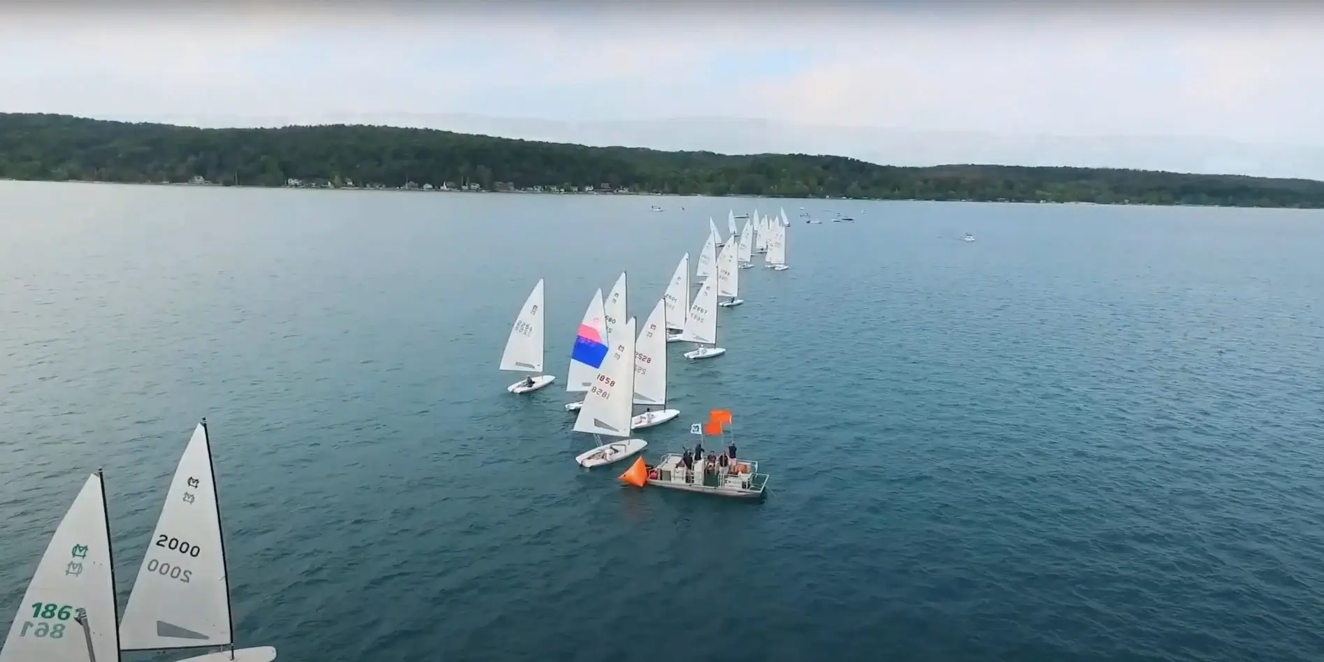 Crystal Lake Yacht Club Sailboat Race Aerial Drone Video